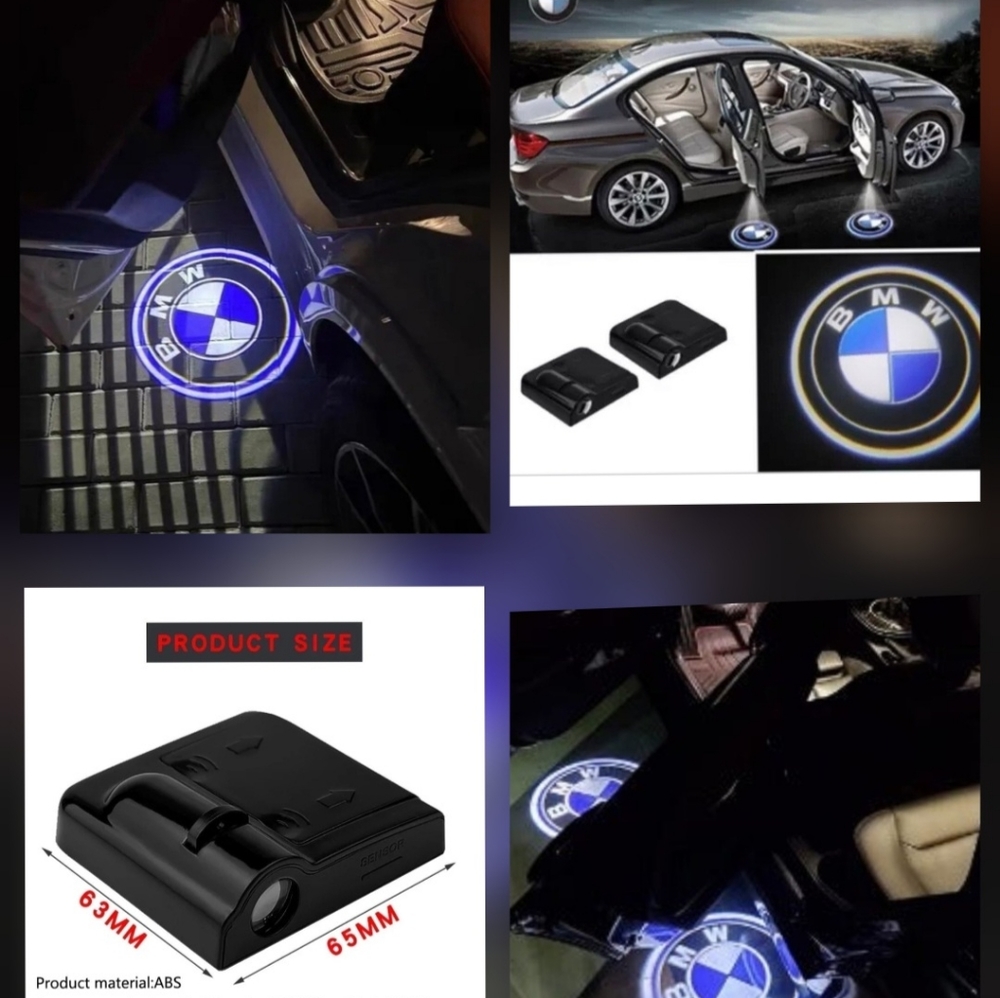 2 wireless BMW door Projector logo lights. WIRED AVAILABLE MOST CARS AVAILABILE.